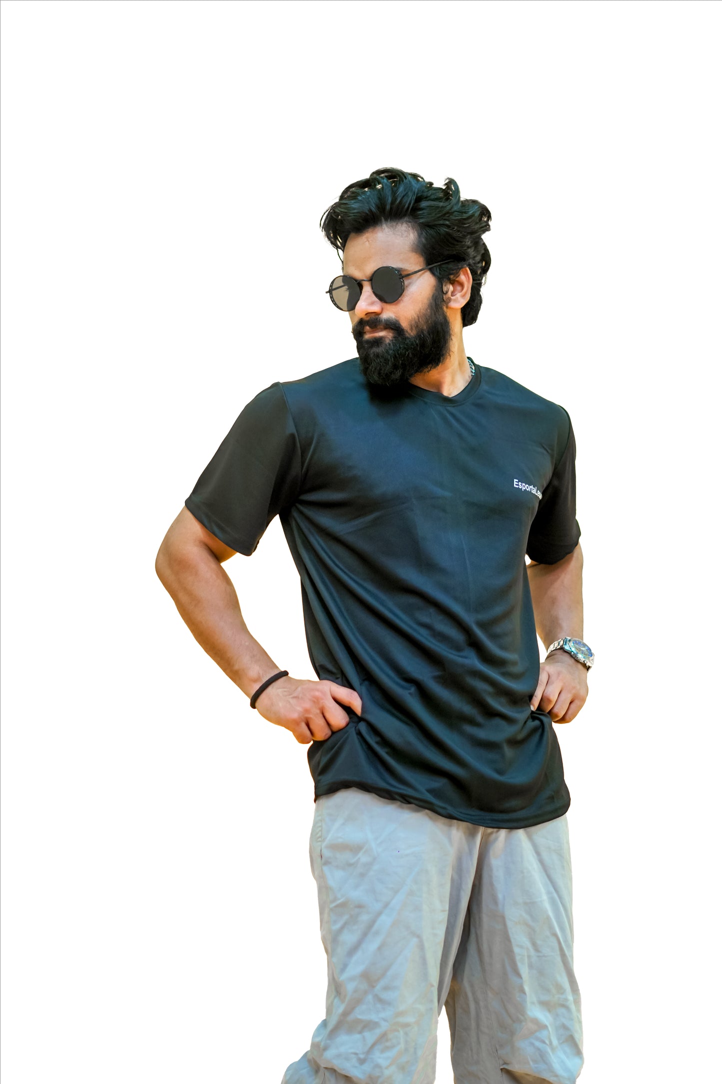 Knit Dry Fit Activewear T-shirt Black